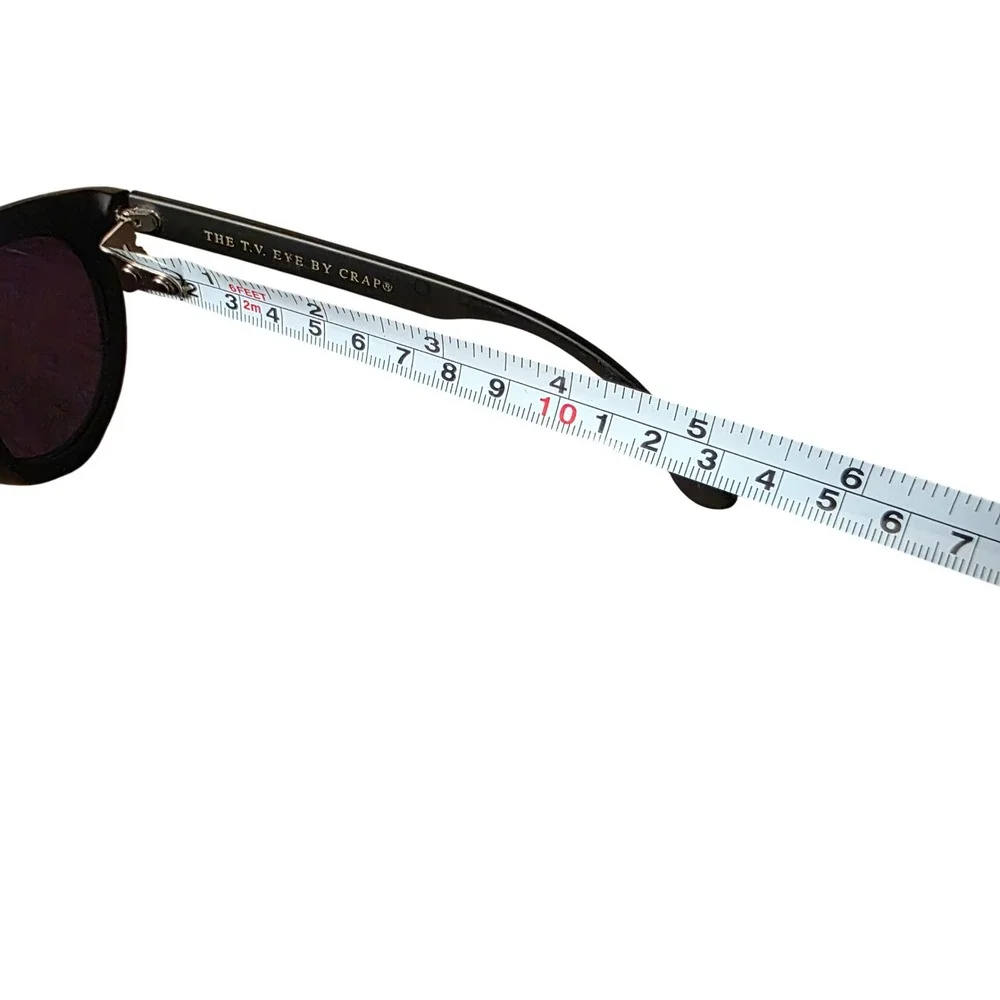 Crap Eyewear The T.V. Eye Sunglasses Matte Black Dagger Hardware Round Frames‎
